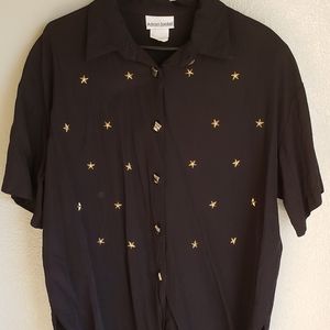 Vintage Button Down Gold Stars 🌟